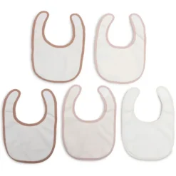 Jollein Lot de 5 Bavoirs Imperméables - Soft Plumes