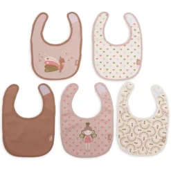 Jollein Lot de 5 Bavoirs Imperméables - Soft Plumes