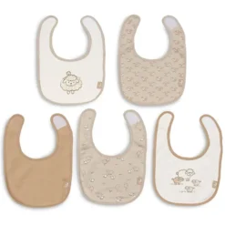 Jollein Lot de 5 Bavoirs Imperméables - Woolly