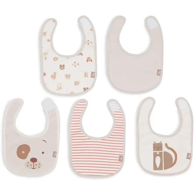Jollein Lot de 5 Bavoirs Imperméables - Animal Friends