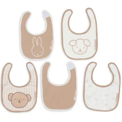 Jollein Lot de 5 Bavoirs Imperméables - Miffy Heads