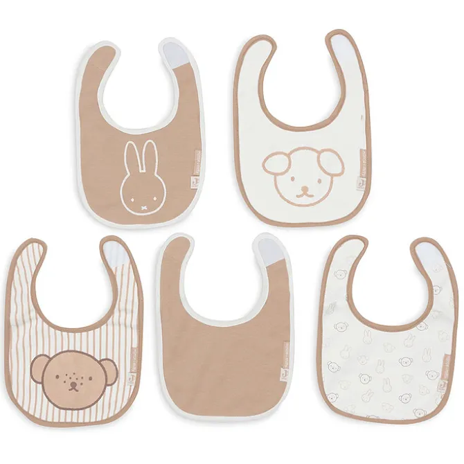 Jollein Lot de 5 Bavoirs Imperméables - Miffy Heads