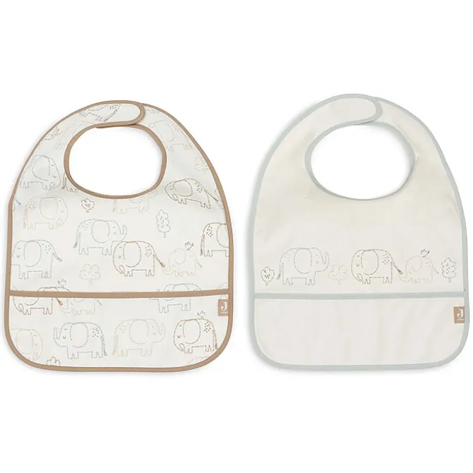 Jollein Lot de 2 Bavoirs Imperméables - Elephant Tales