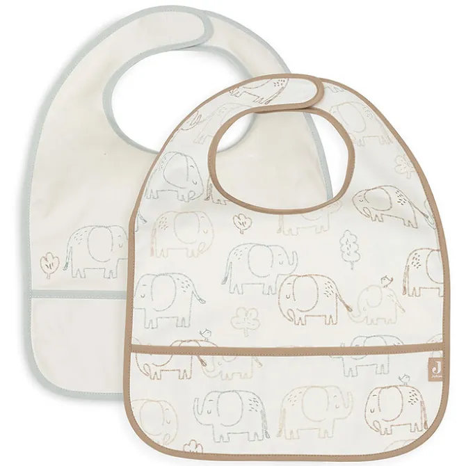 Jollein Lot de 2 Bavoirs Imperméables - Elephant Tales