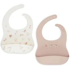Jollein Lot de 2 Bavoirs Silicone - Lovely Birds
