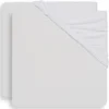 Jollein Lot de 2 Draps Housse Berceau et Cododo Jersey White 40-50 x 80-90 cm