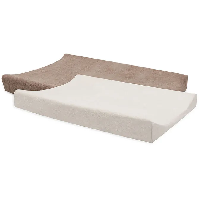 Jollein Lot de 2 Housses de Matelas à Langer - Milky Coffee & Ivory