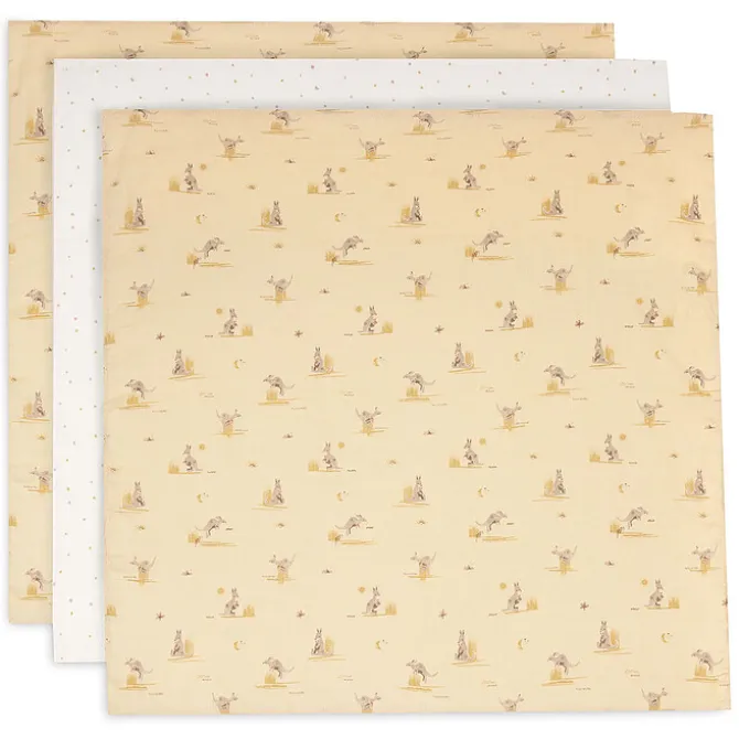 Jollein Lot de 3 Langes Gaze de Coton - Kangaroots