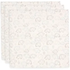 Jollein Lot de 3 Langes Gaze de Coton - Elephant Tales
