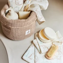 Jollein Panier de Rangement Cloudy Rib - Milky Coffee