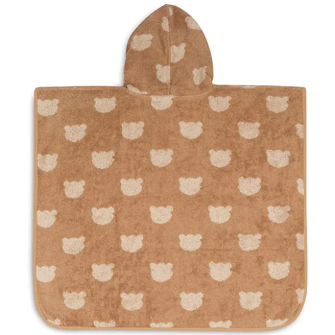 Jollein Poncho de Bain Eponge Jacquard Réversible - Teddy Bear Biscuit