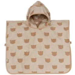 Jollein Poncho de Bain Eponge Jacquard Réversible - Teddy Bear Biscuit