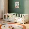 Jurababy Lit au Sol Sonho Mini Blanc Perle - 70 x 140 cm
