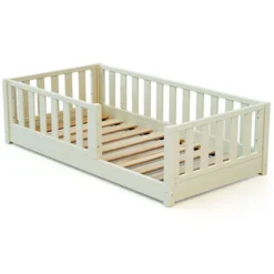 Jurababy Lit au Sol Sonho Mini Blanc Perle - 70 x 140 cm