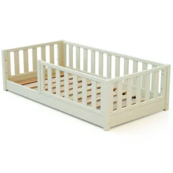 Jurababy Lit au Sol Sonho Mini Blanc Perle - 70 x 140 cm