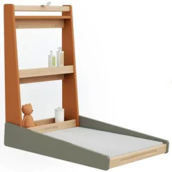 Jurababy Table à Langer Murale Nami - Kaki et Brun Orangé