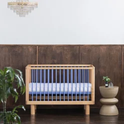 Karl & Fric Lit Bébé Evolutif Nox Bois Naturel et Bleu - 60 x 120 cm
