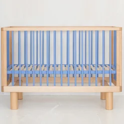 Karl & Fric Lit Bébé Evolutif Nox Bois Naturel et Bleu - 60 x 120 cm