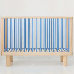 Karl & Fric Lit Bébé Evolutif Nox Bois Naturel et Bleu - 60 x 120 cm