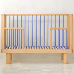 Karl & Fric Lit Bébé Evolutif Nox Bois Naturel et Bleu - 60 x 120 cm