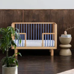 Karl & Fric Lit Bébé Evolutif Nox Bois Naturel et Bleu - 60 x 120 cm
