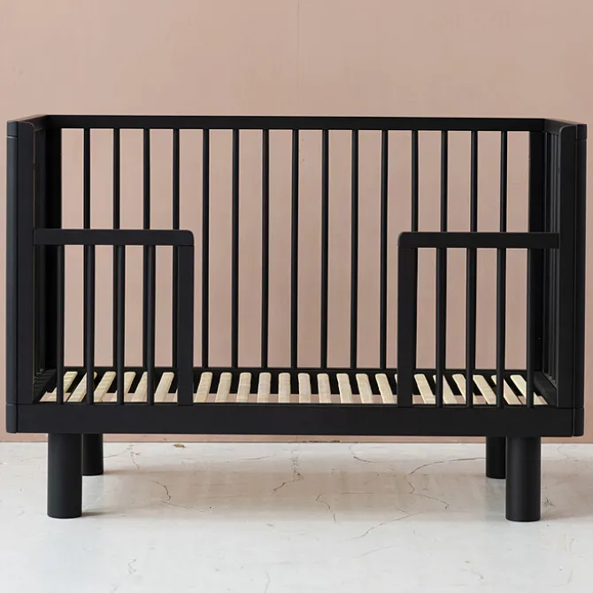 Karl & Fric Lit Bébé Evolutif Nox Noir Satin - 60 x 120 cm