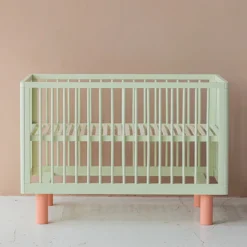 Karl & Fric Lit Bébé Evolutif Nox Pistache et Rose - 60 x 120 cm