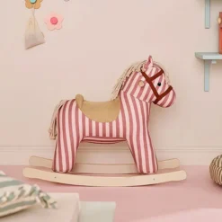 Kid's Concept Cheval à Bascule Mila - Rayé Vieux Rose