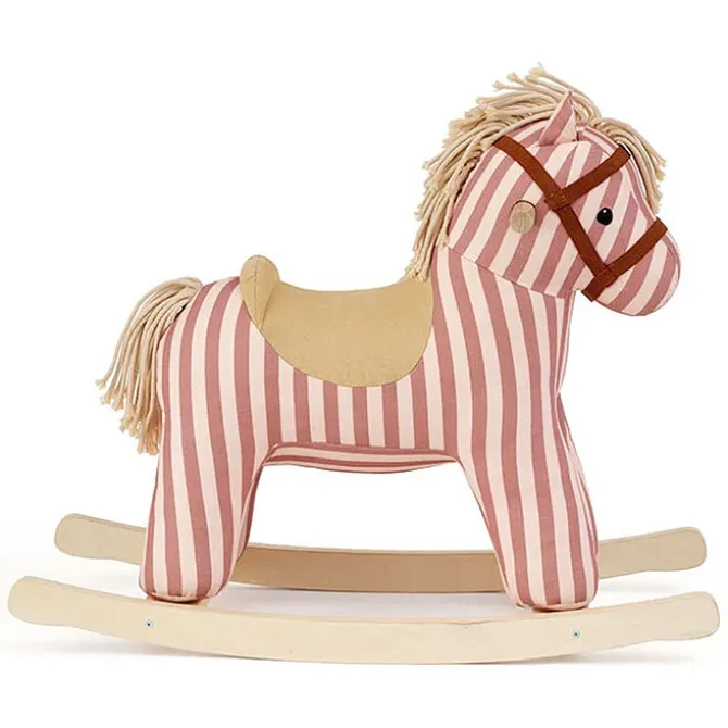 Kid's Concept Cheval à Bascule Mila - Rayé Vieux Rose