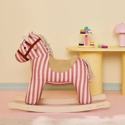 Kid's Concept Cheval à Bascule Mila - Rayé Vieux Rose