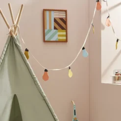 Kid's Concept Guirlande à Fanions Ampoules - Vert Multi