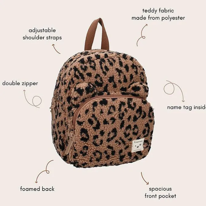 Kidzroom Sac à Dos Beary Excited - Ours Bouclette Léopard