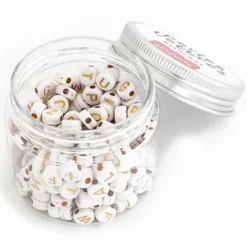 La Petite Epicerie Pot de Perles Lettres - Or et Blanc