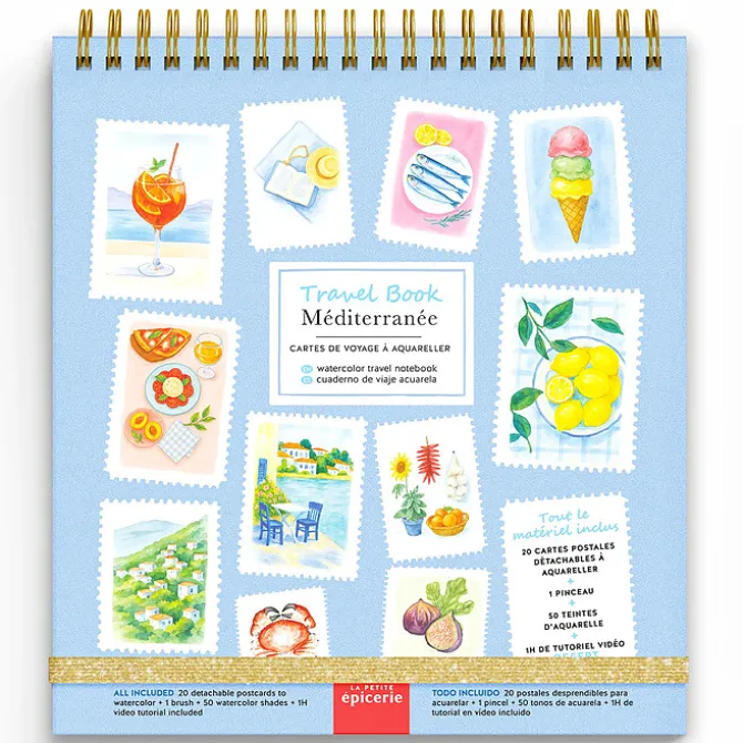 La Petite Epicerie Travel Book Carnet Aquarelle - Méditerranée