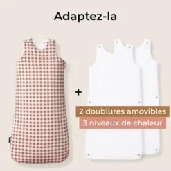 Les Petites Billes Gigoteuse Evolutive 4 Saisons Vichy - 6/18 Mois