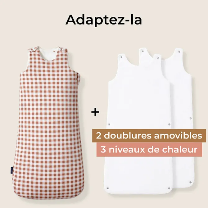 Les Petites Billes Gigoteuse Evolutive 4 Saisons Vichy - 0/6 Mois