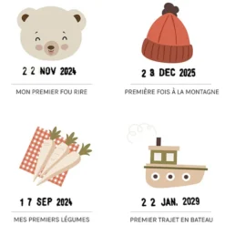 Les Petites Dates Affiche Mes Premières Fois Ourson - 50 x 40 cm
