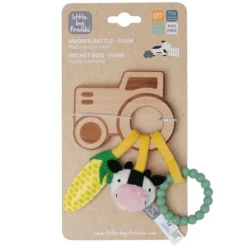 Little Big Friends Hochet en Bois - Ferme