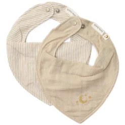 Little Dutch Lot 2 Bavoirs Bandana Pure - Soft Beige