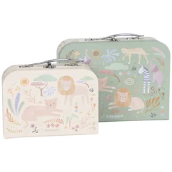 Little Dutch Lot de 2 Valisettes Safari Friends - Vert