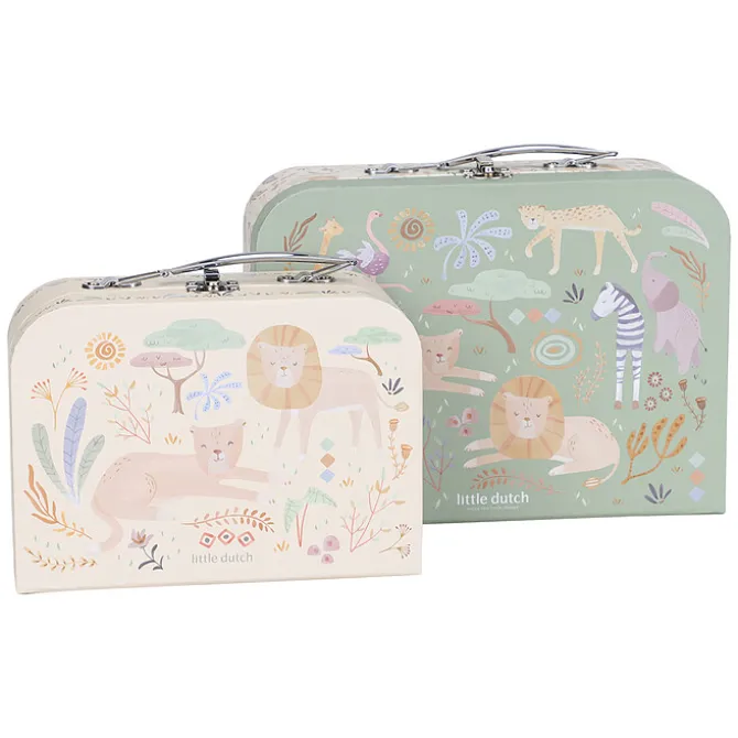 Little Dutch Lot de 2 Valisettes Safari Friends - Vert