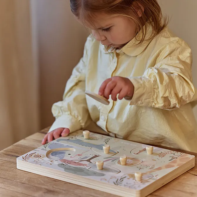 Little Dutch Puzzle Sonore en Bois Safari Friends