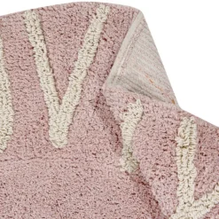 Lorena Canals Tapis Lavable ABC Rose et Blanc - Ø 150 cm