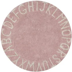 Lorena Canals Tapis Lavable ABC Rose et Blanc - Ø 150 cm