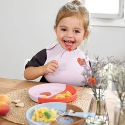LÄSSIG Assiette en Silicone Happy Rascals - Smile