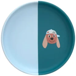 LÄSSIG Assiette en Silicone Tiny Team - Chien