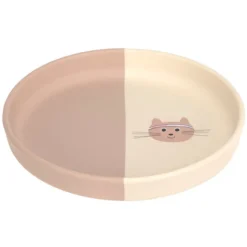 LÄSSIG Assiette en Silicone Tiny Team - Chat