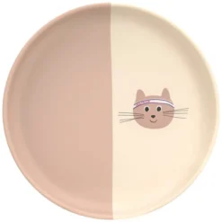 LÄSSIG Assiette en Silicone Tiny Team - Chat