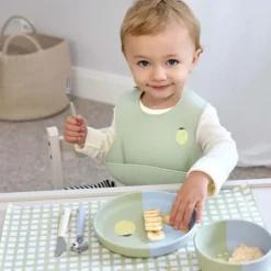 LÄSSIG Bavoir en Silicone Happy Fruits - Citron