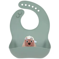 LÄSSIG Bavoir en Silicone Tiny Team - Chien
